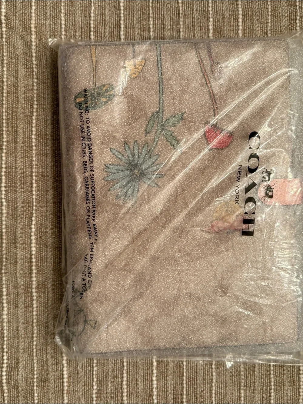Coach Tan & Pink Floral Kite Notebook